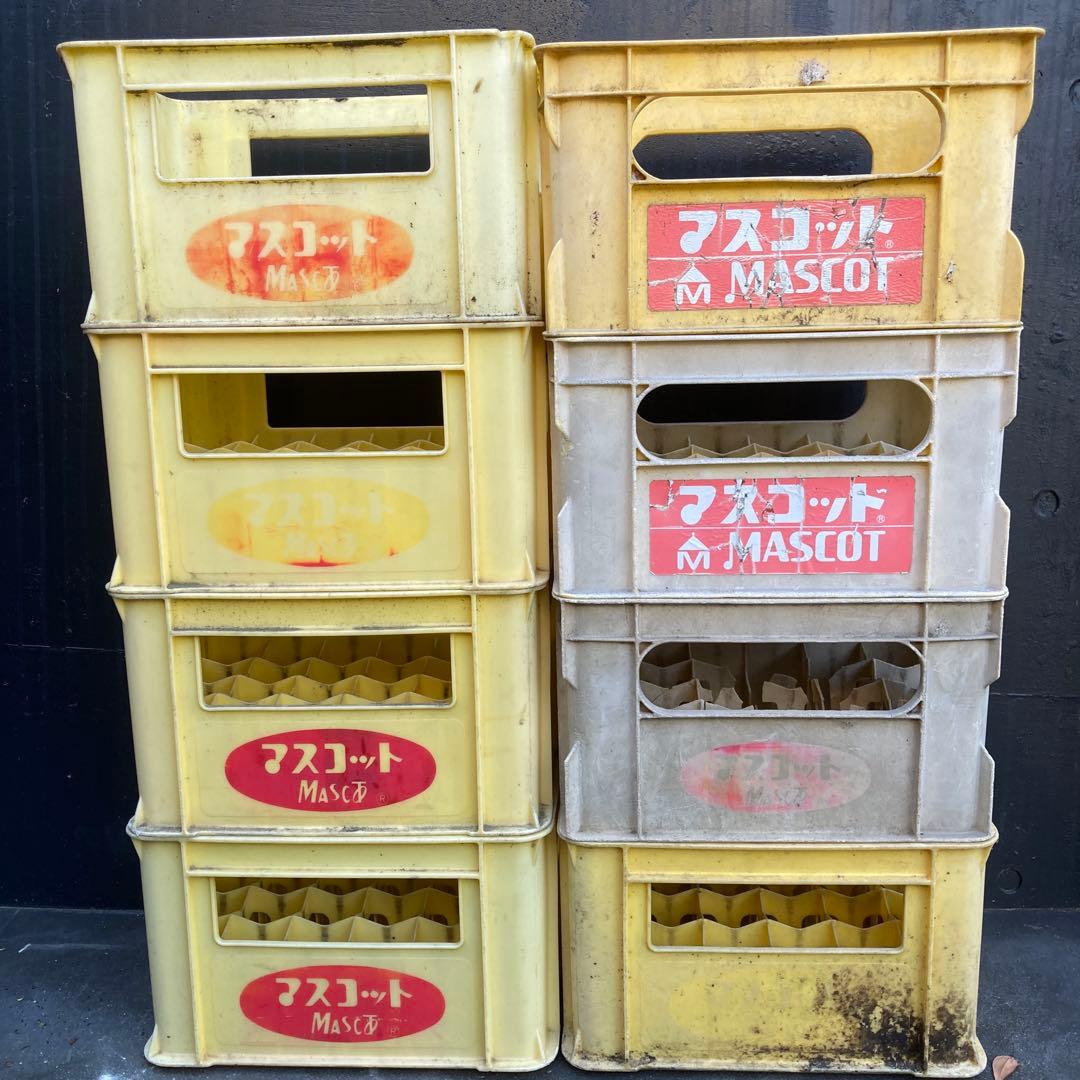 ジュース瓶ケース 8個　コンテナ　ケース　ボックス　ビールケース　マスコット　⑥