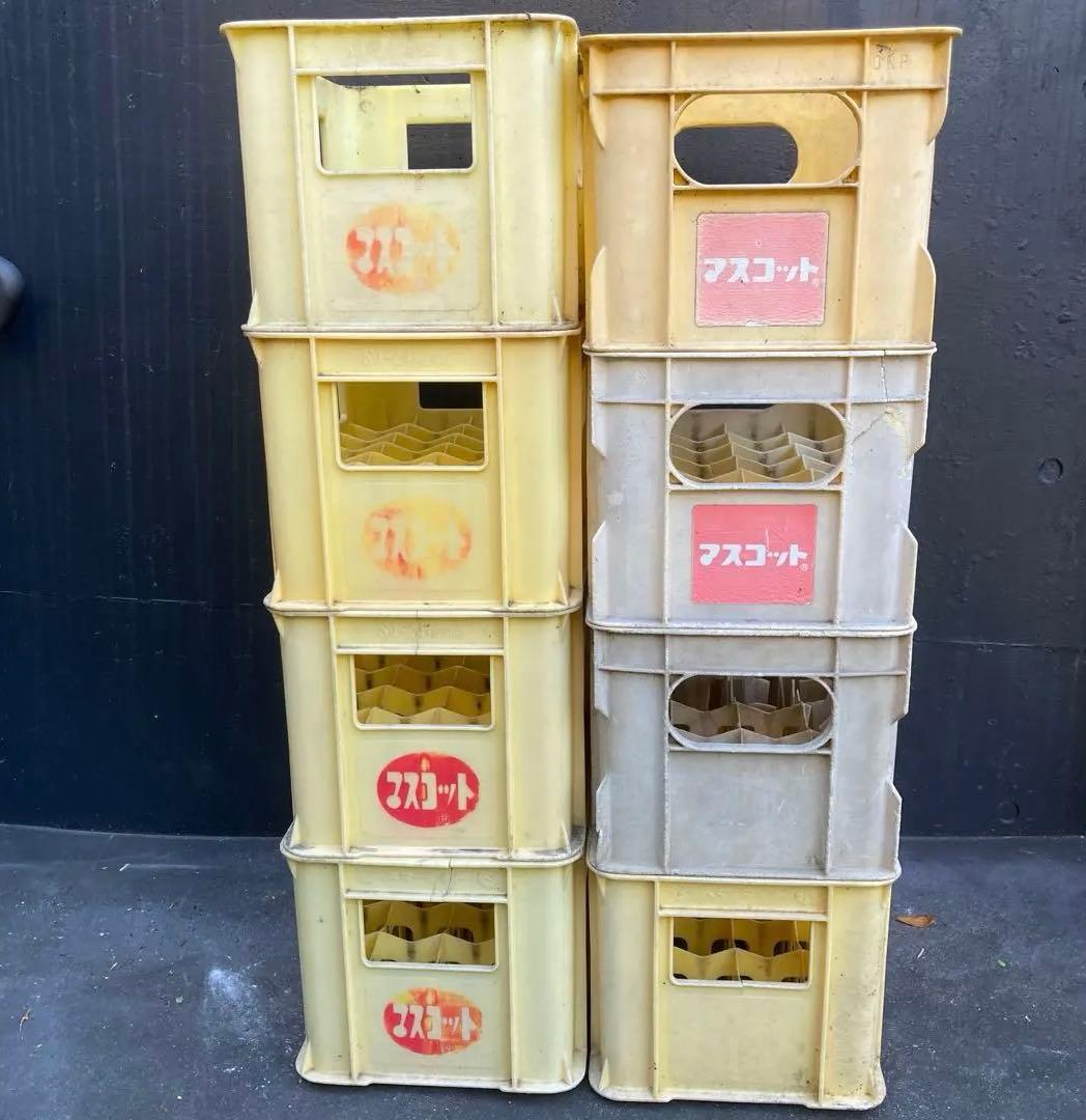 ジュース瓶ケース 8個　コンテナ　ケース　ボックス　ビールケース　マスコット　⑥