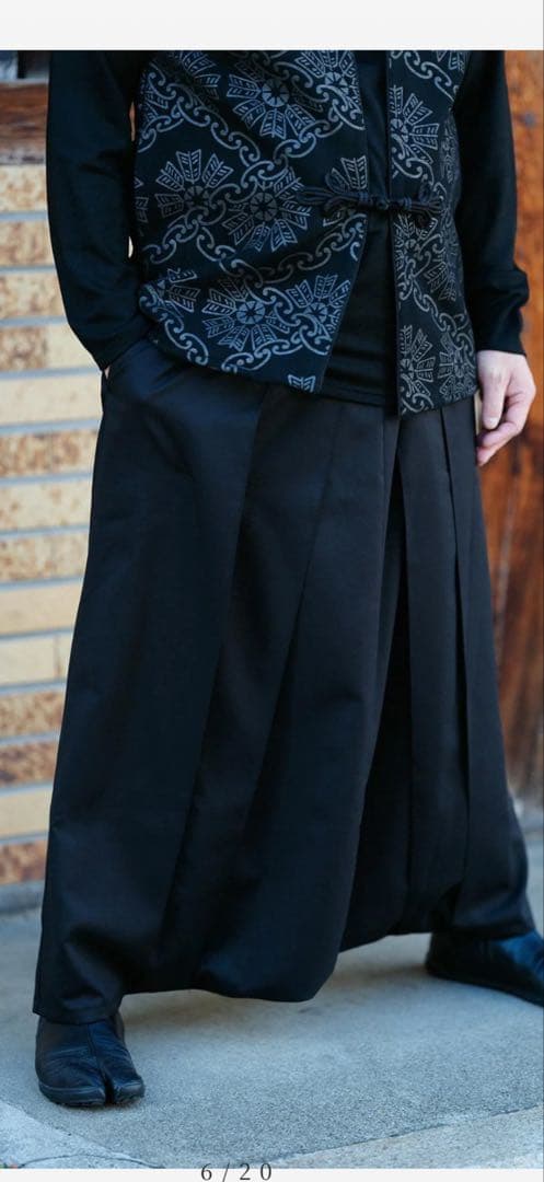 ソウソウ　袴富士　かっこいいユニークなパンツ　42双 梳毛　袴富士／濡羽色