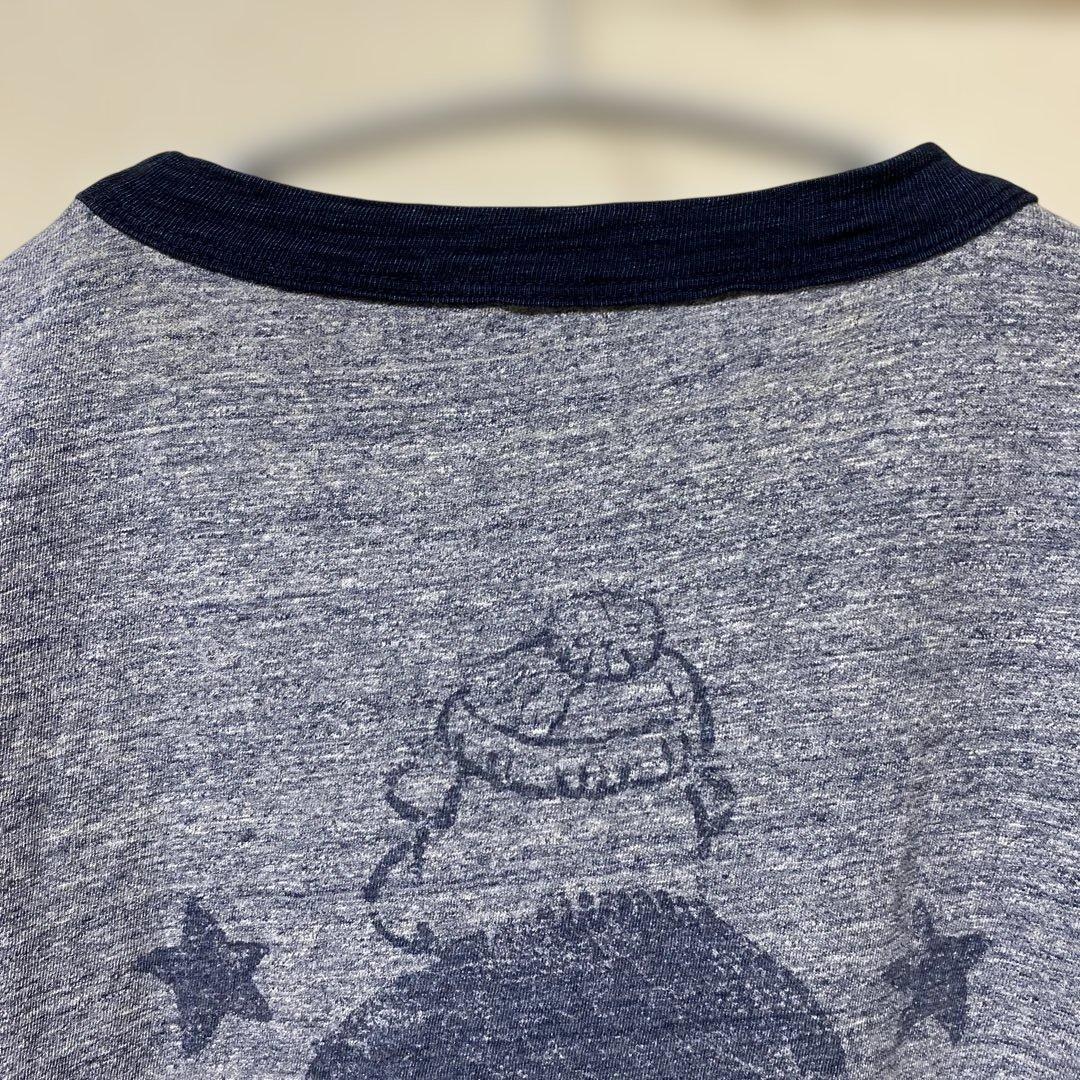 45R/45rpm日本製ブルドッグプリント 長袖 Tシャツ ロンT長袖カットソー