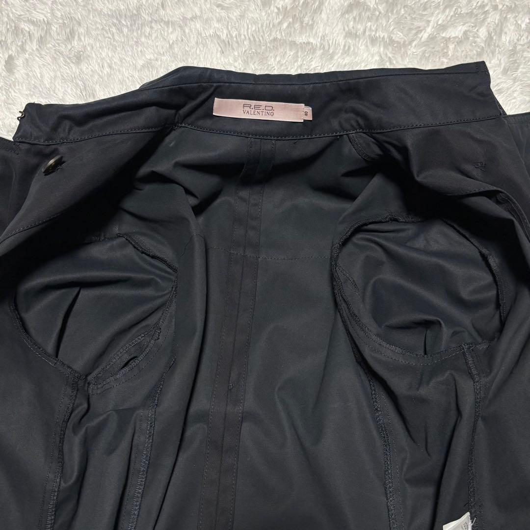 美品 RED VALENTINO トレンチコート レース 切替 L ブラック