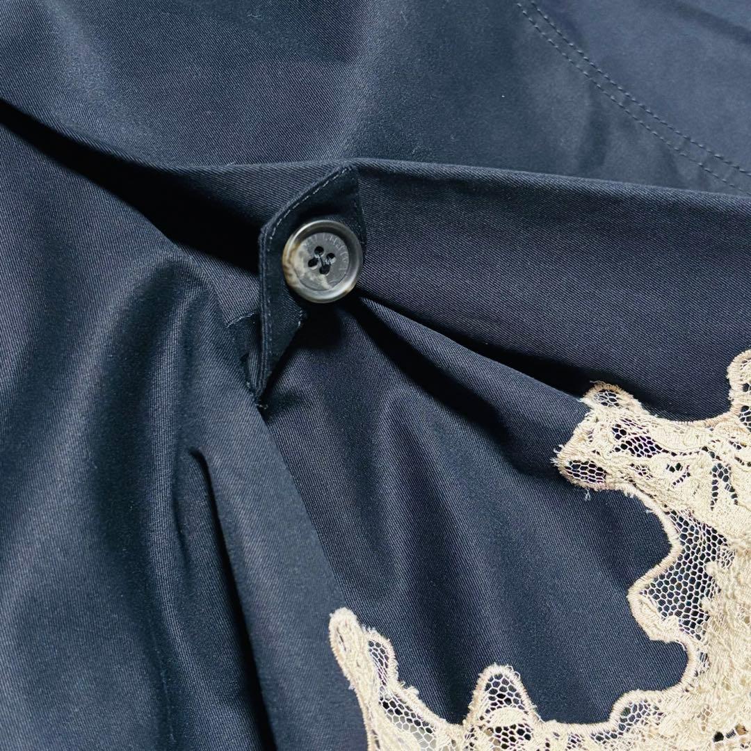 美品 RED VALENTINO トレンチコート レース 切替 L ブラック