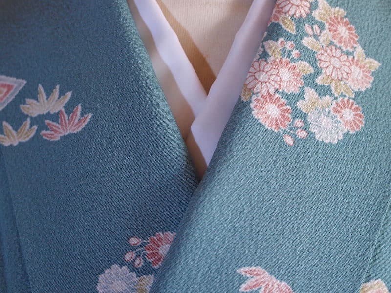 伊勢丹誂　染め小紋（花丸文）裄65,5　正絹美品