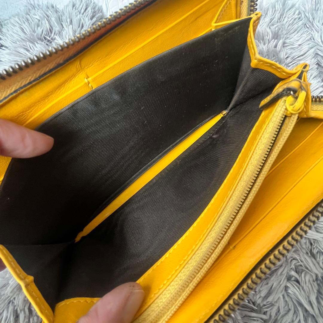 良品✨GUCCI マーモント　長財布　キルティング　ラウンドファスナー　イエロー