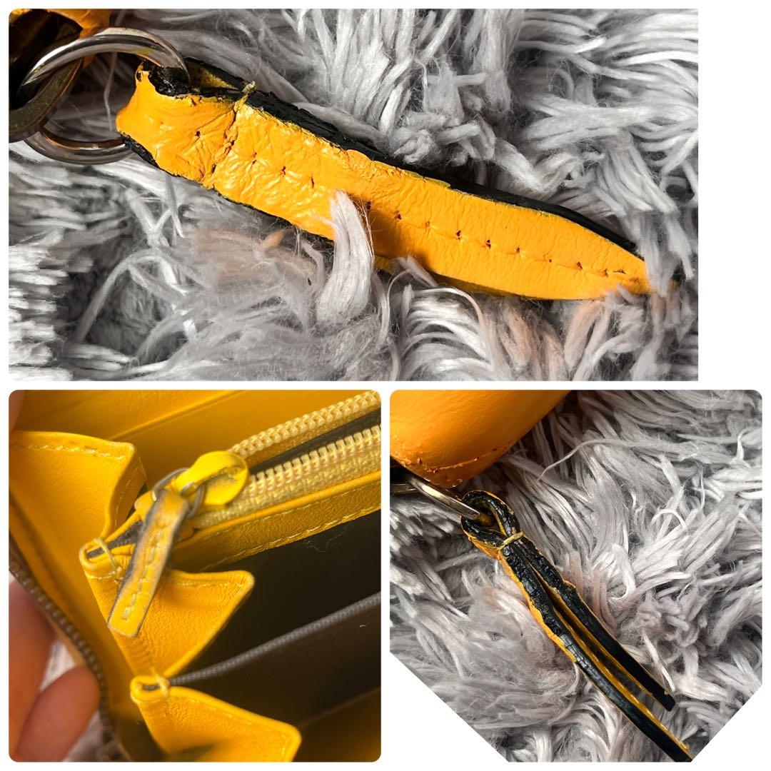 良品✨GUCCI マーモント　長財布　キルティング　ラウンドファスナー　イエロー