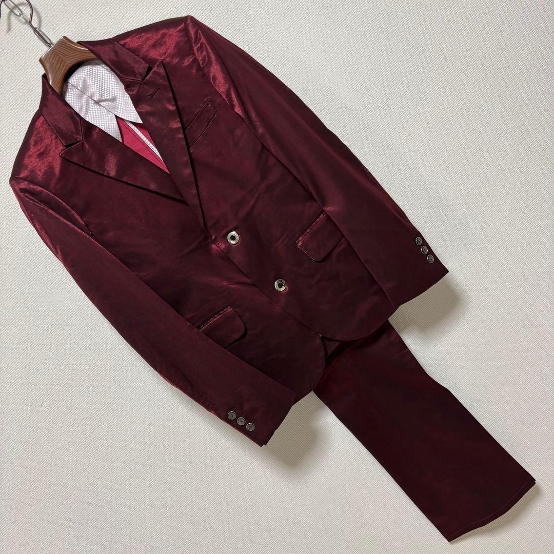 美品 Y2K■ミッシェルクランオム■セットアップ スーツ 光沢 結婚式 二次会