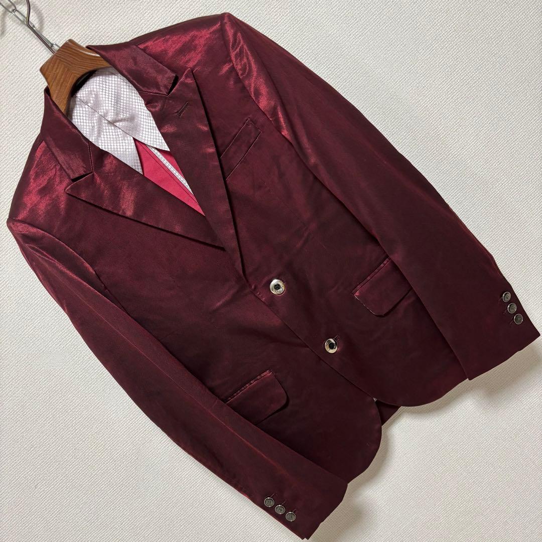 美品 Y2K■ミッシェルクランオム■セットアップ スーツ 光沢 結婚式 二次会