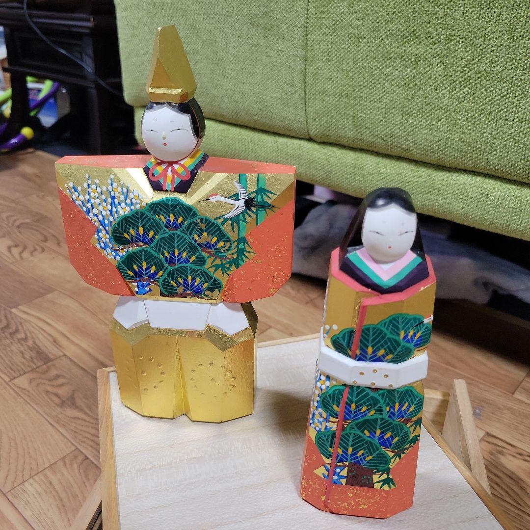 即決希少 奈良一刀彫 ひな人形用木製飾り箱