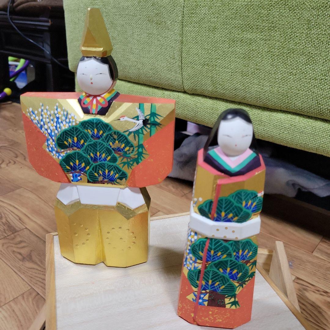 即決希少 奈良一刀彫 ひな人形用木製飾り箱