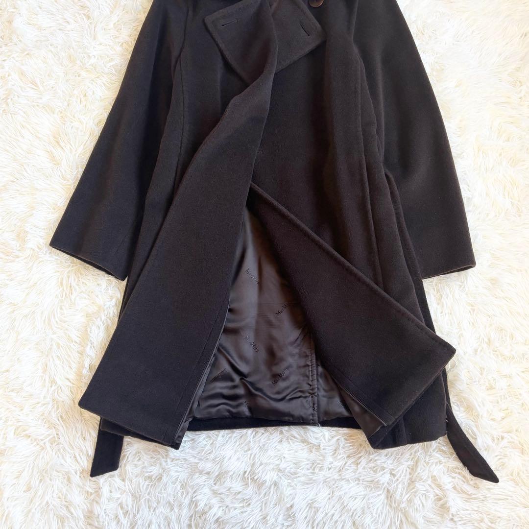 高級✨ マックスマーラ 白タグ カシミヤ ウール ベルテッドコート サイズ38