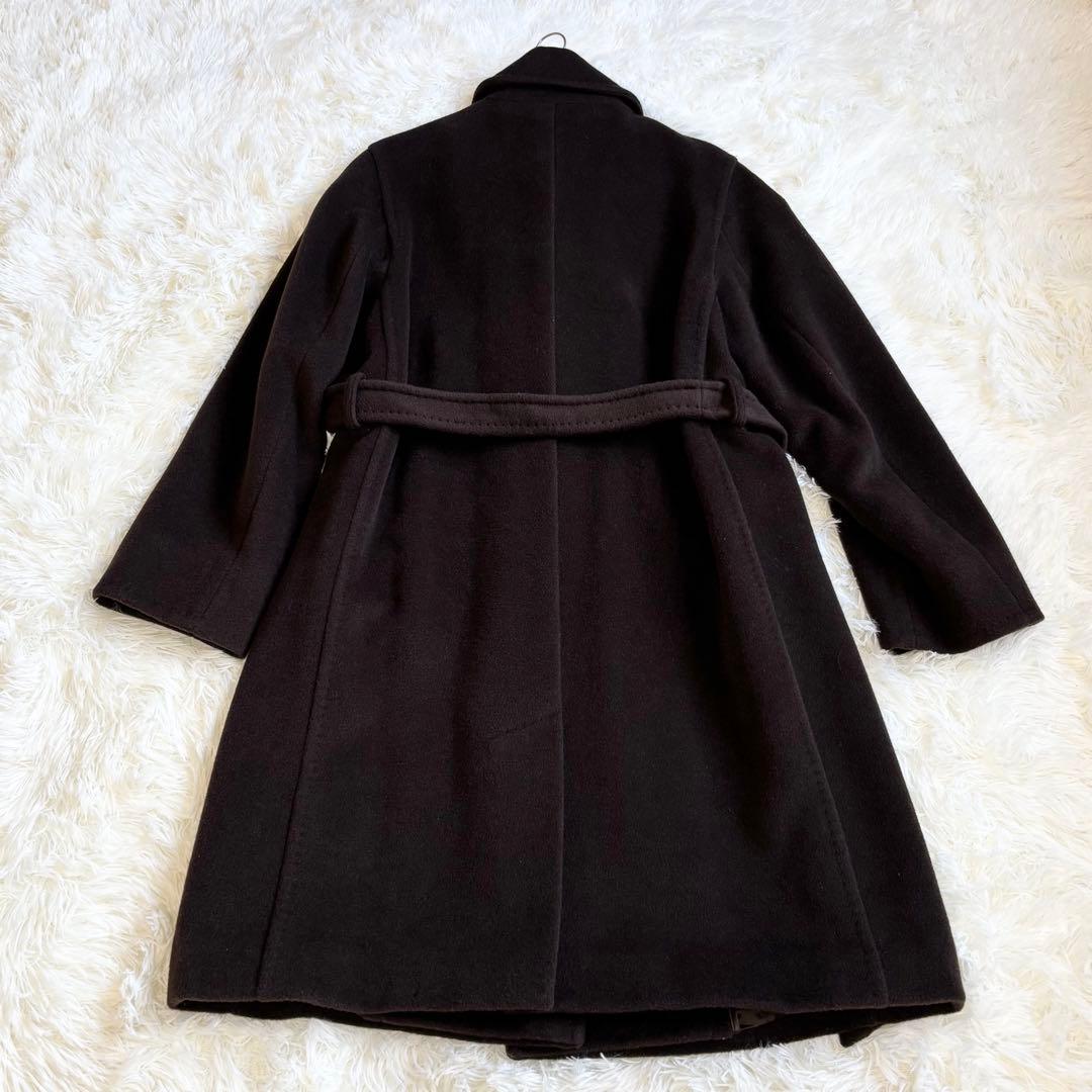 高級✨ マックスマーラ 白タグ カシミヤ ウール ベルテッドコート サイズ38