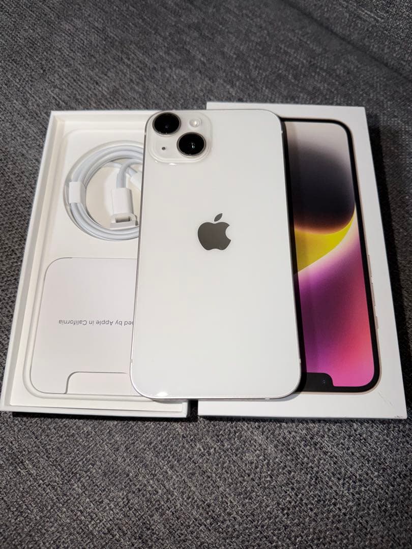 Apple iPhone 14 ホワイト 本体　美品　128g SIMフリー