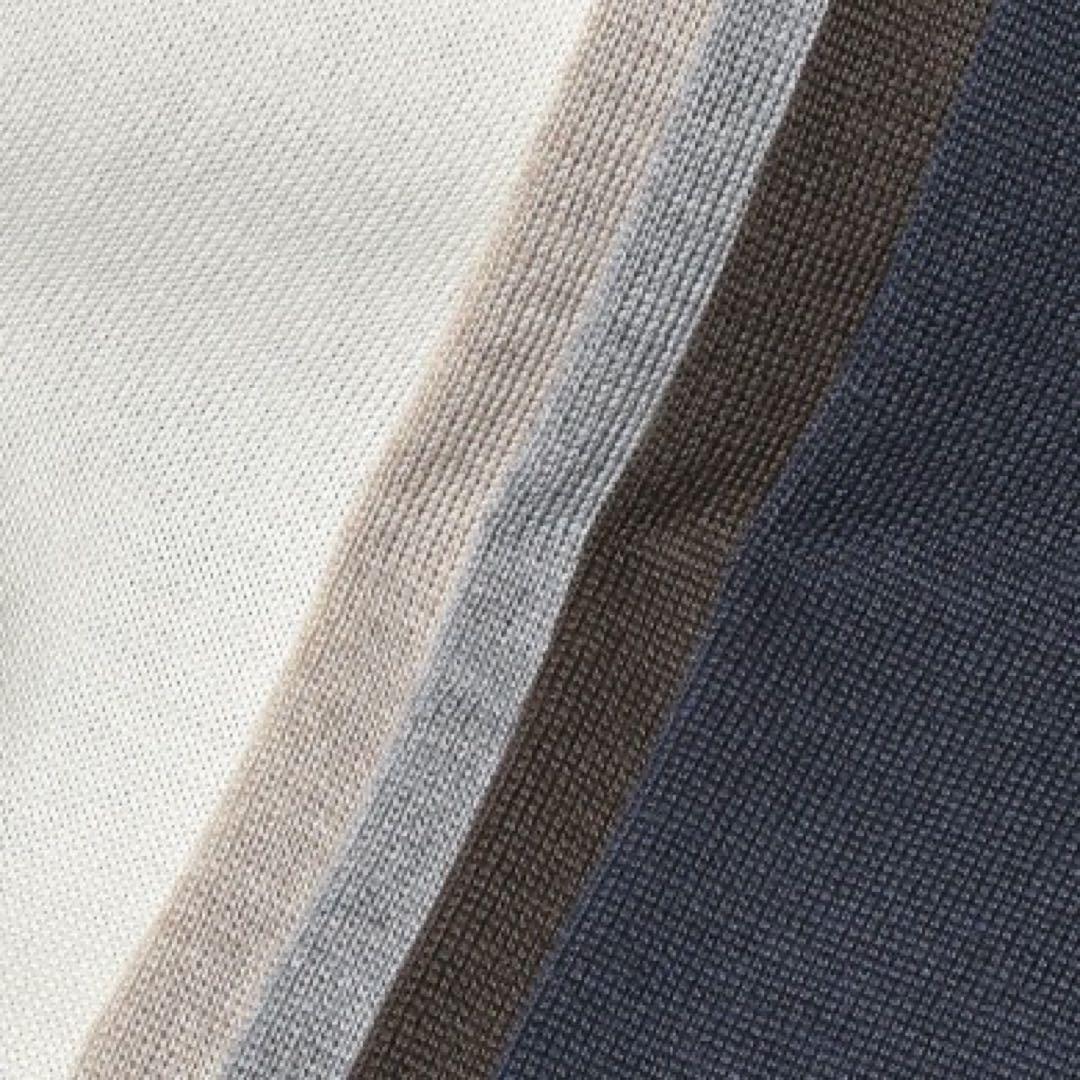 ラルディーニ⭐️ニットジャケット46 44‼️新型ミラノリブ⭐️コットン　グレージュ