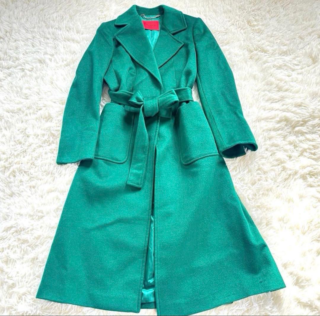 はっぱ　MAX&Co. ランウェイ ウールコートベルト付 グリーン
