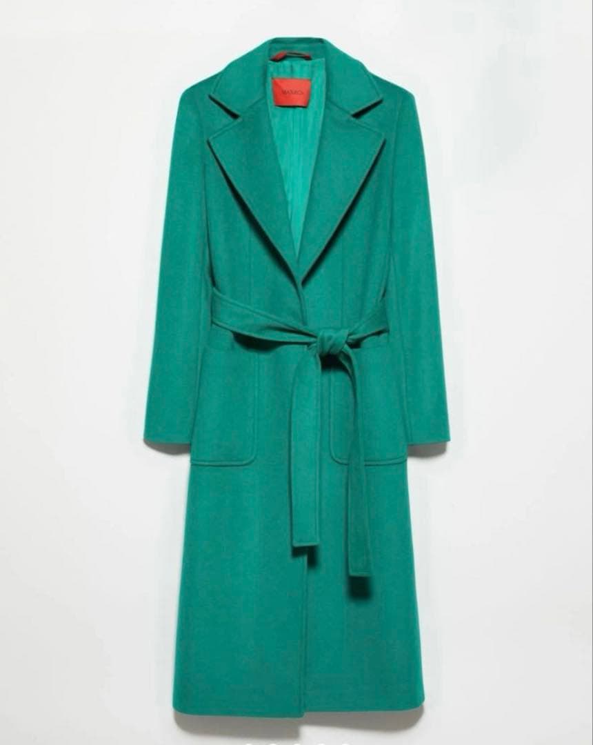 はっぱ　MAX&Co. ランウェイ ウールコートベルト付 グリーン