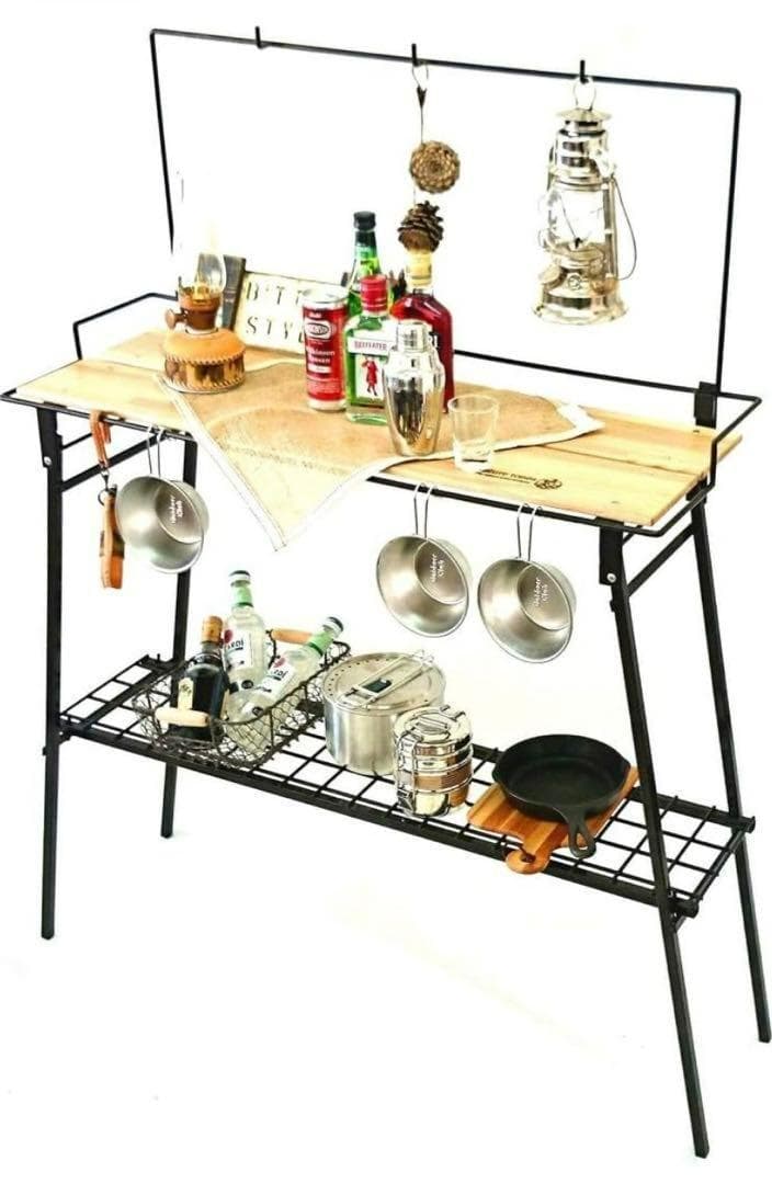 ネイチャートーンズ　フォールディングバーカウンターテーブル　ダークブラウン