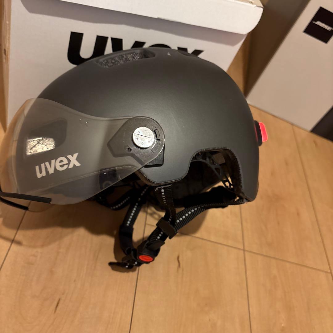 ガジュマル ウベックス自転車ヘルメット バイザLEDライト58-61 cm