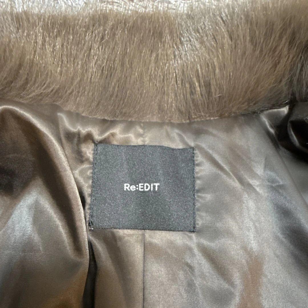 Re:EDIT フォーファーステンカラーコート ブラウンファーコート M