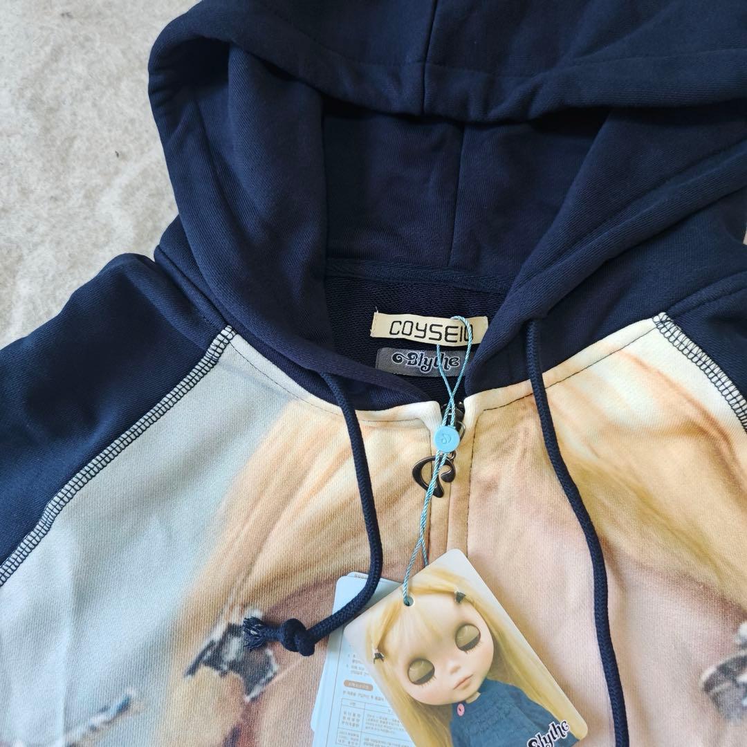 coyseio X blythe ネイビー ジップアップパーカー レディース