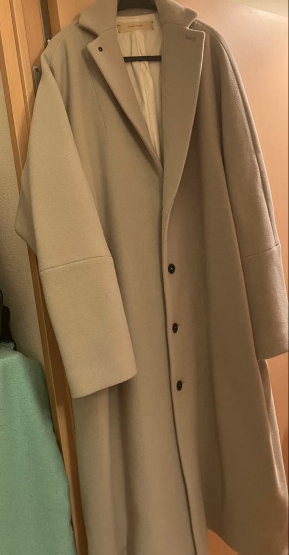 未使用タグ付き◎スズキタカユキ テーラーカラーコート アイスグレー ユニセックス