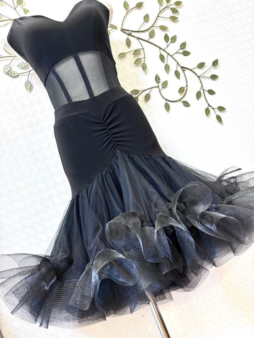 社交ダンス★新品★レッスンウェア★レオタード★スカート★2点セット