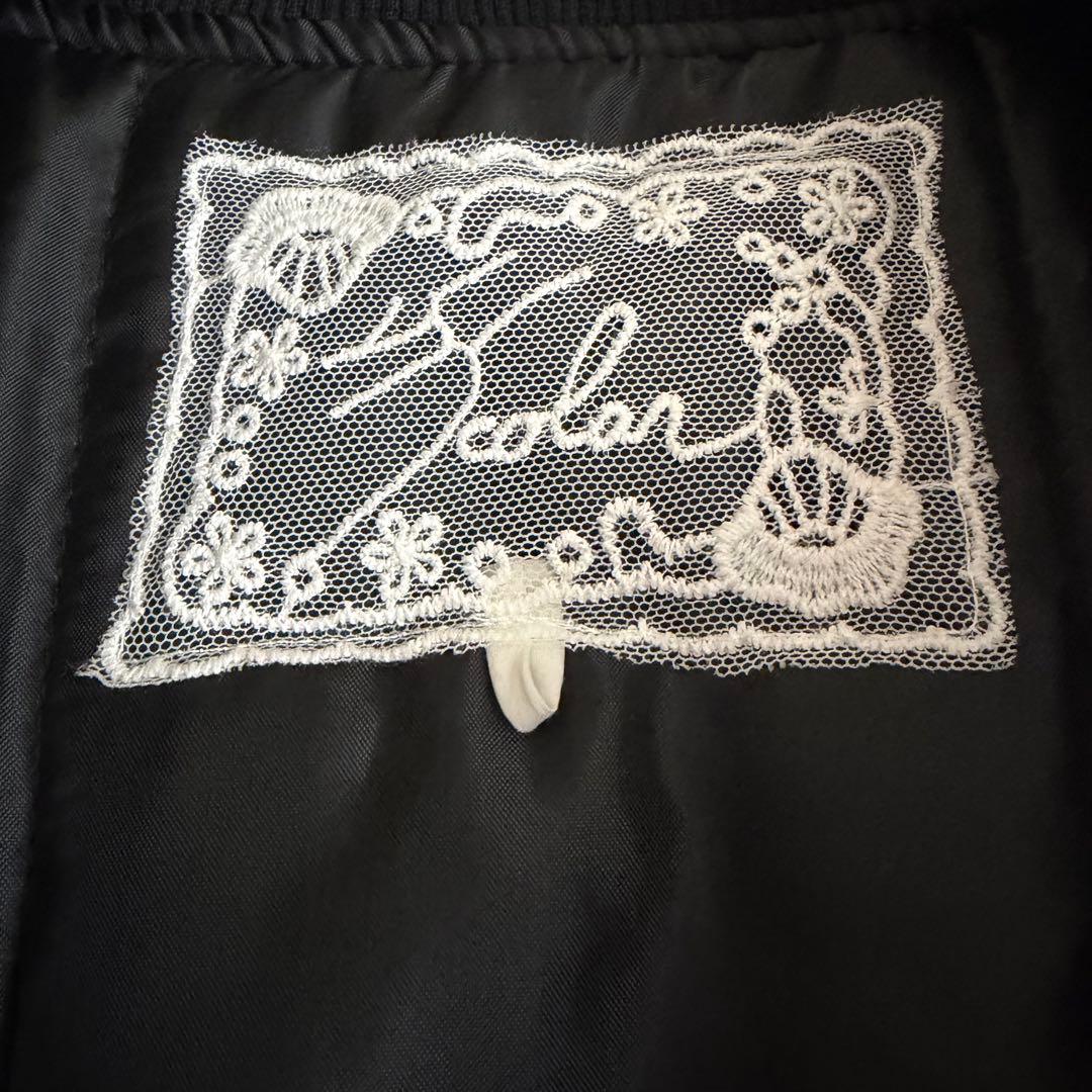 ScoLar スカラー 蝶花刺繍チュール重ねブルゾン ブラック 完売品