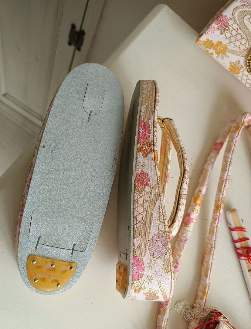 くすみブルーに大きな花薬玉の着物と帯☆七五三フルセット