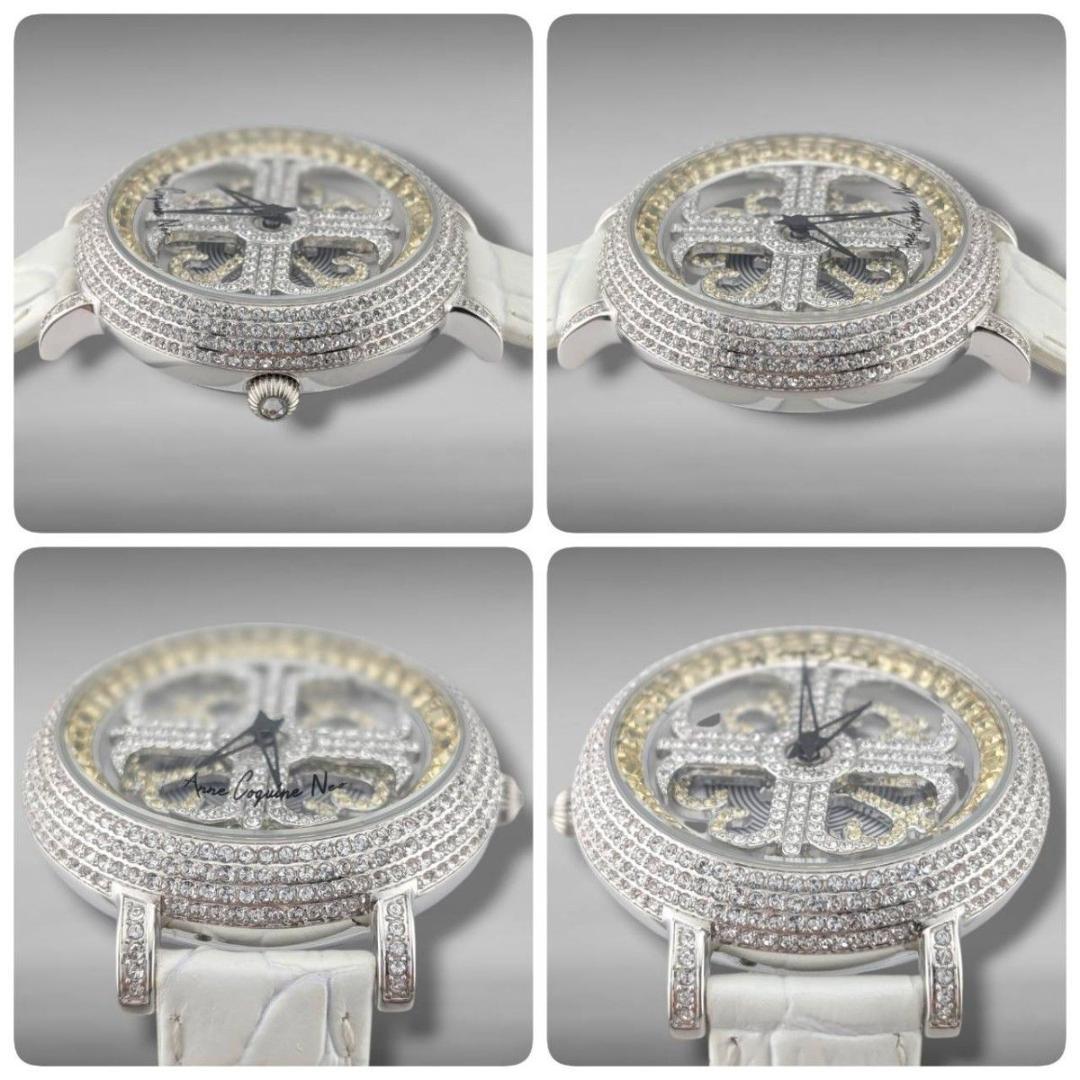 【新品電池・稼働・極美品】アンコキーヌネオ スワロフスキー イエロー ぐるぐる