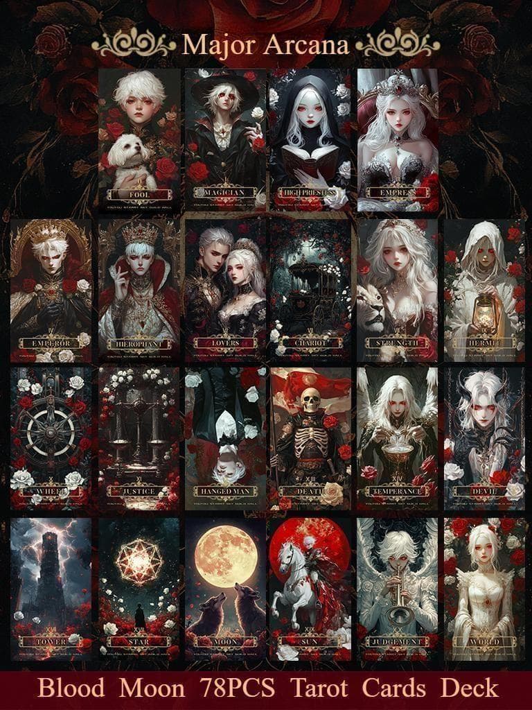 【正規品タロットカード】美麗✨海外インディーズ✨黒×赤×白のゴシックな世界観