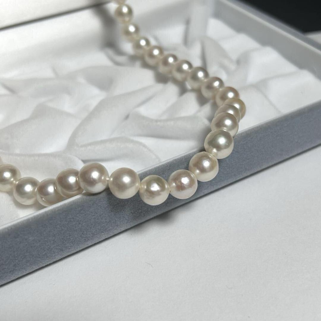 照り良 アコヤ真珠 ネックレス 8.4mm SILVER刻印 41g 43cm