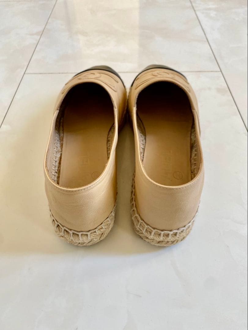 美品 シャネル ラムスキン エスパドリーユ スリッポン スニーカー CHANEL