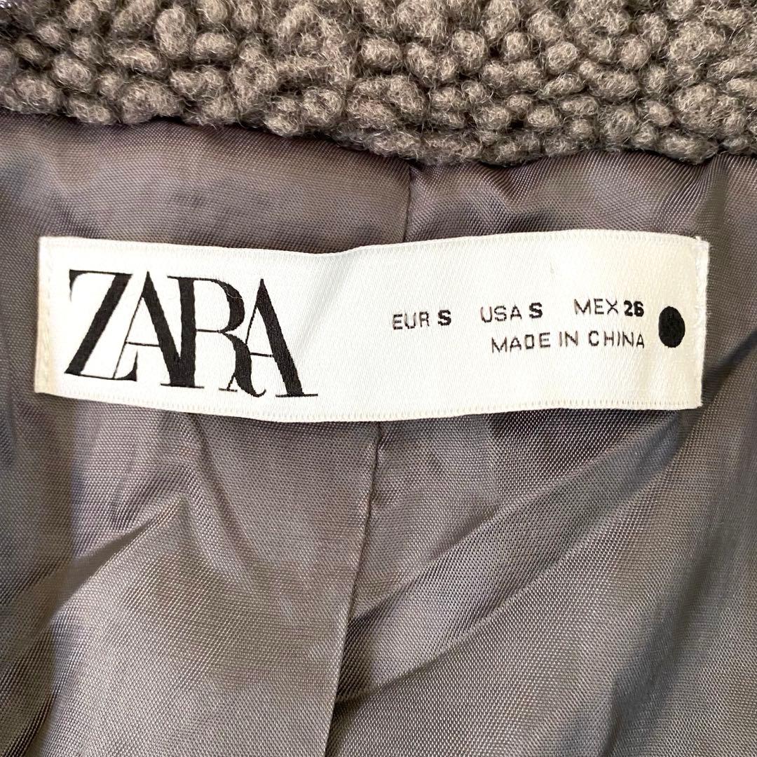 ZARA✨極美品 即完売品✨ ダブル テディベアコート ボア グレー ロング S