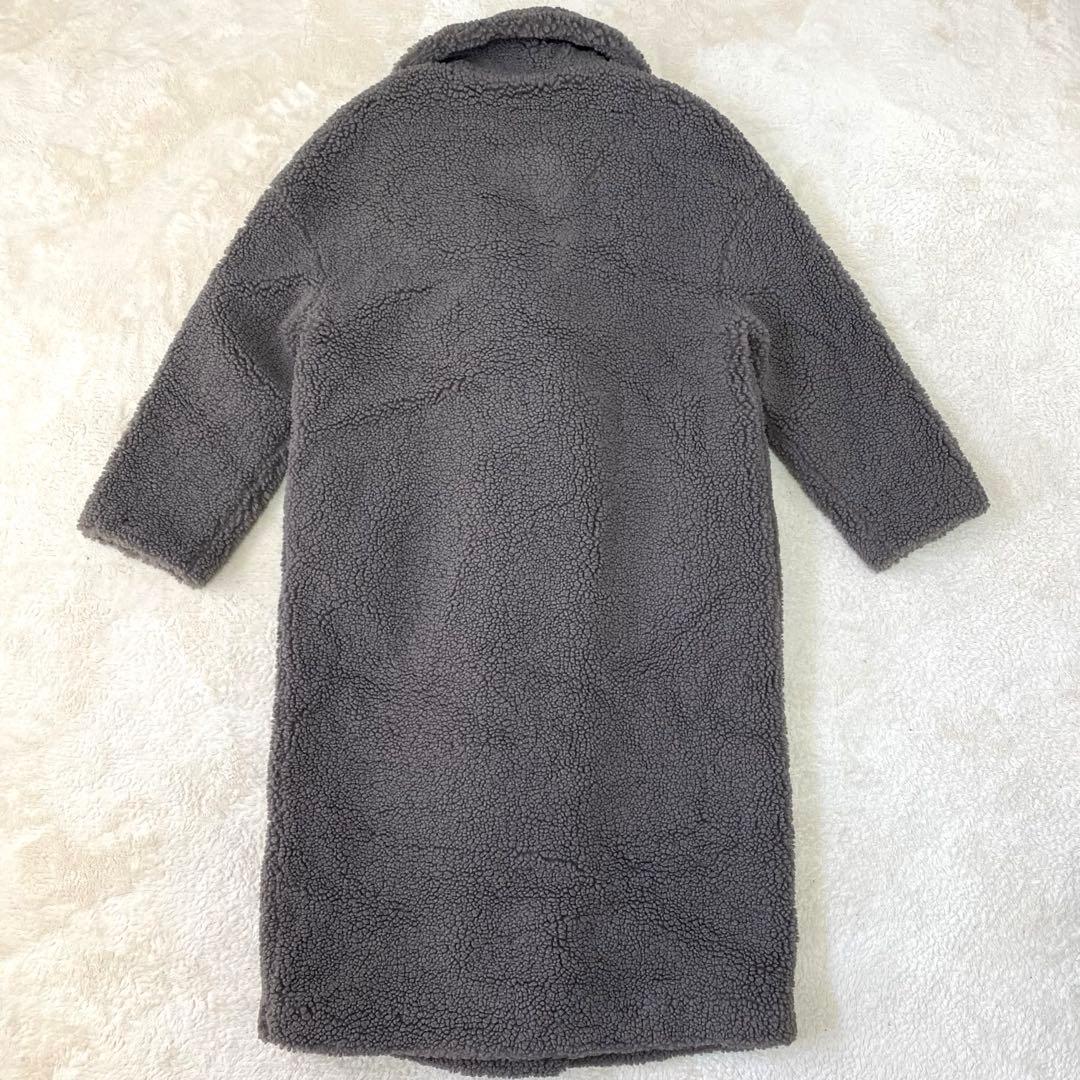 ZARA✨極美品 即完売品✨ ダブル テディベアコート ボア グレー ロング S