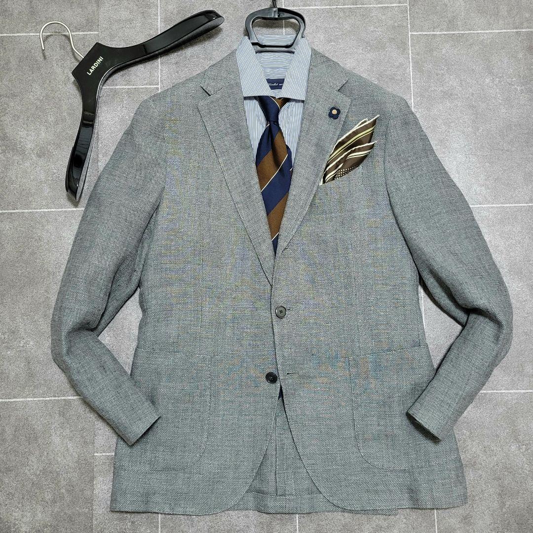 ★Kee様 LARDINI 超高級 春夏 リネン 麻 テーラードジャケット