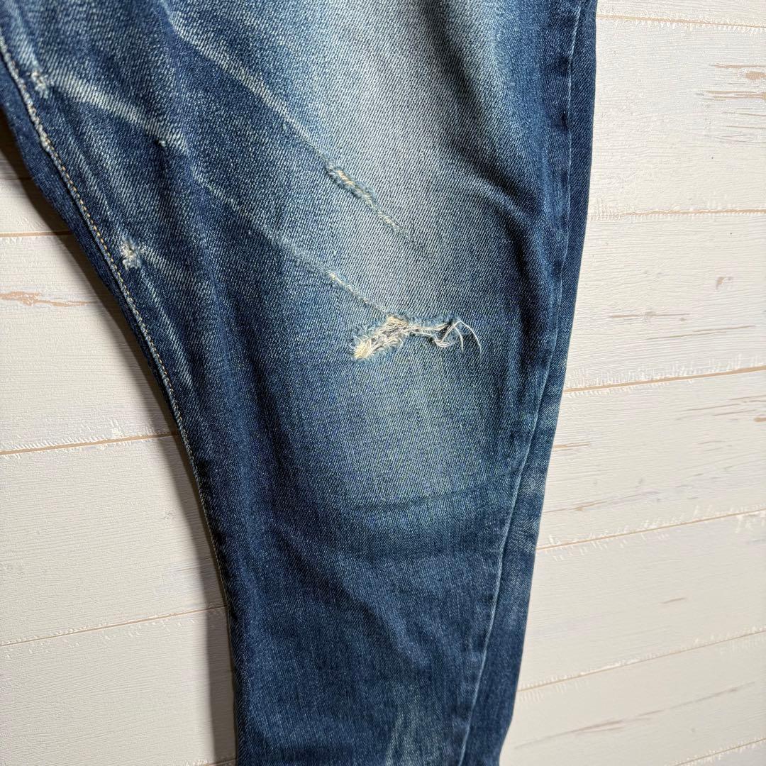 glamb グラム サルエルパンツ ダメージ加工 インディゴ L.