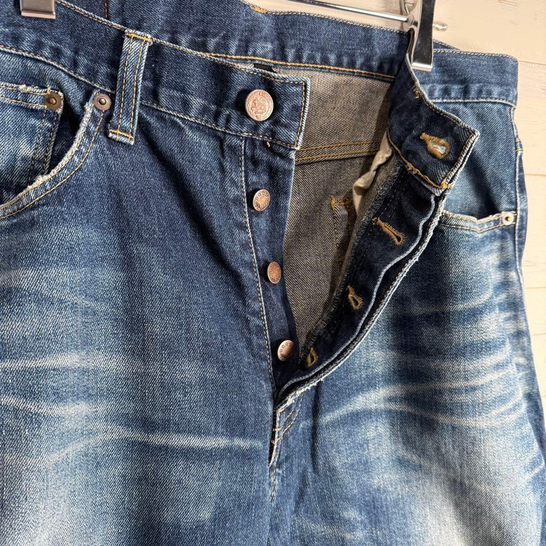 glamb グラム サルエルパンツ ダメージ加工 インディゴ L.