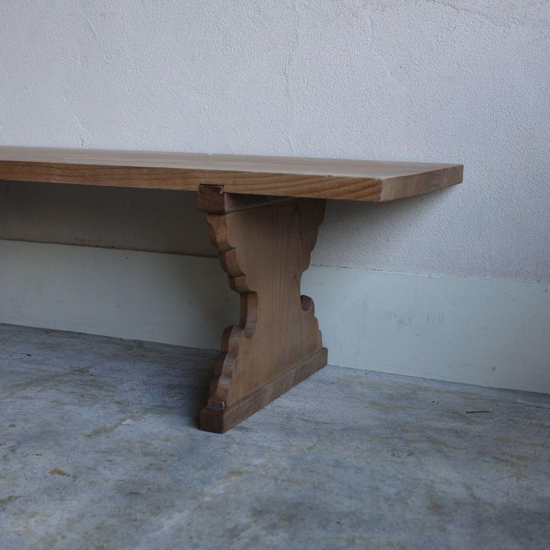 総欅材　重厚なテーブル　寺子屋　机