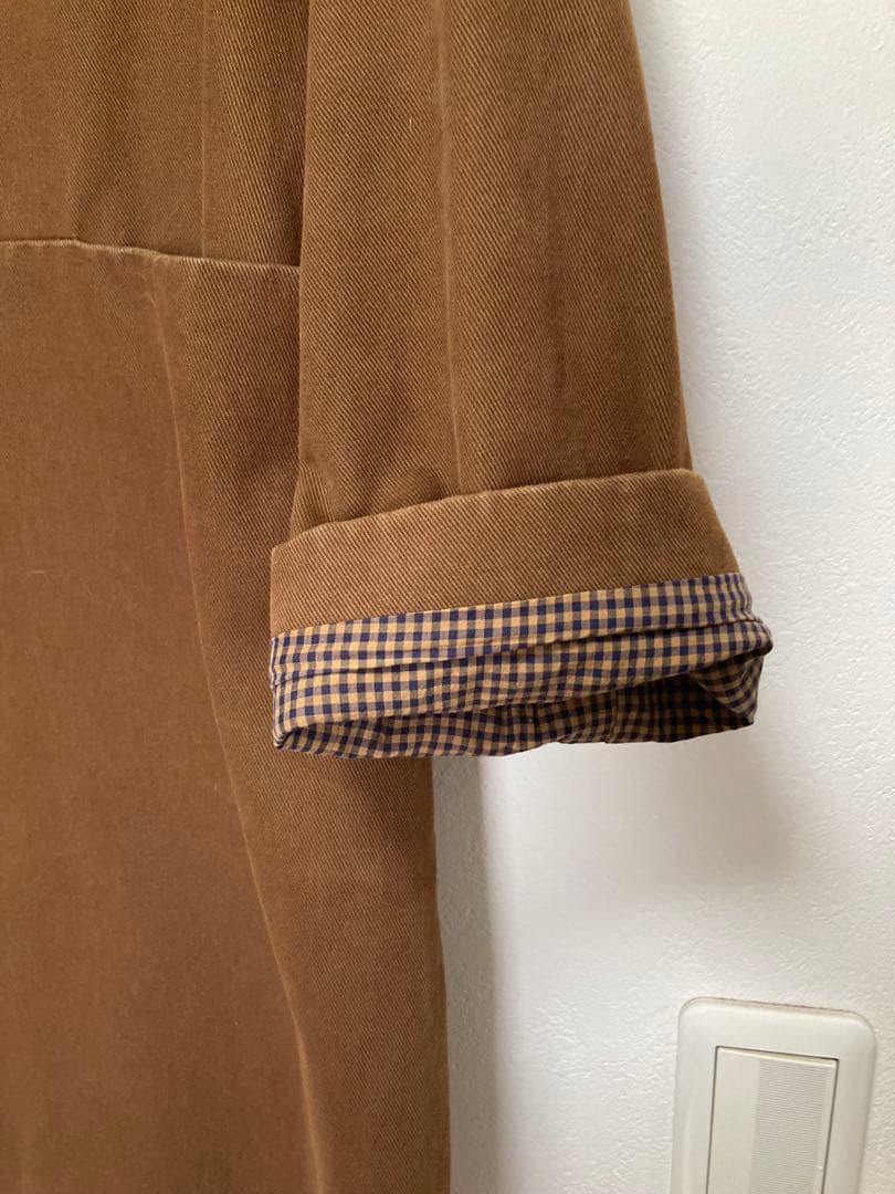 a.b apuntob ブラウン ノーカラー　コットン　ジャケットコート