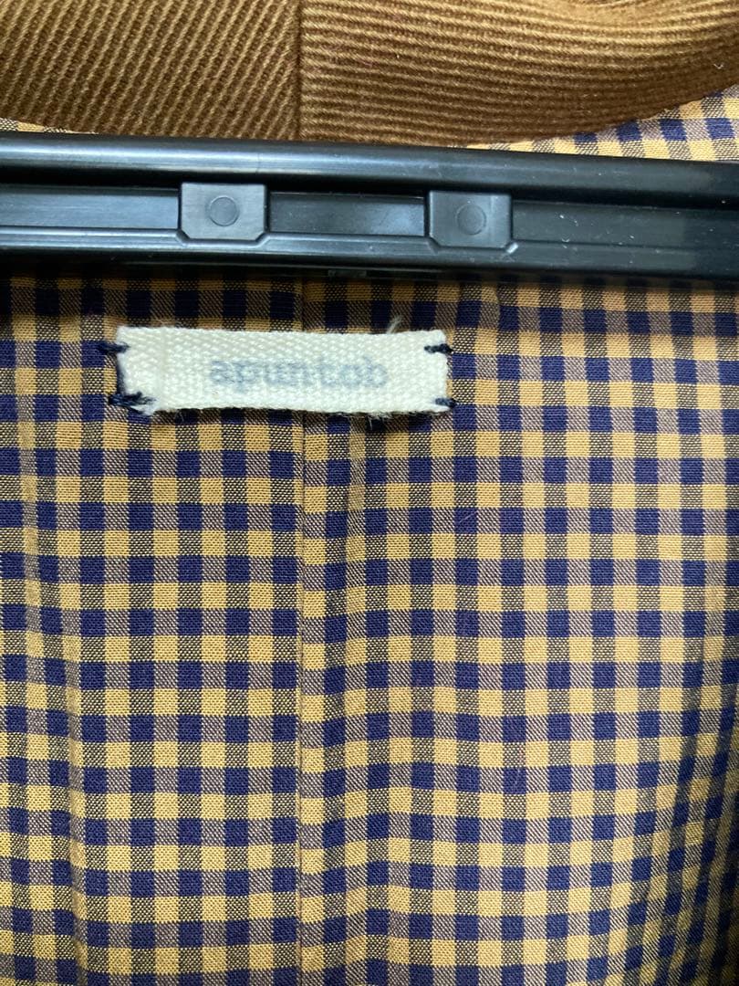 a.b apuntob ブラウン ノーカラー　コットン　ジャケットコート