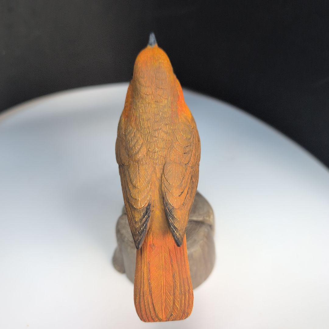 OK0330さま専用品　コマドリ とアカヒゲ　　木彫りの野鳥バードカービング