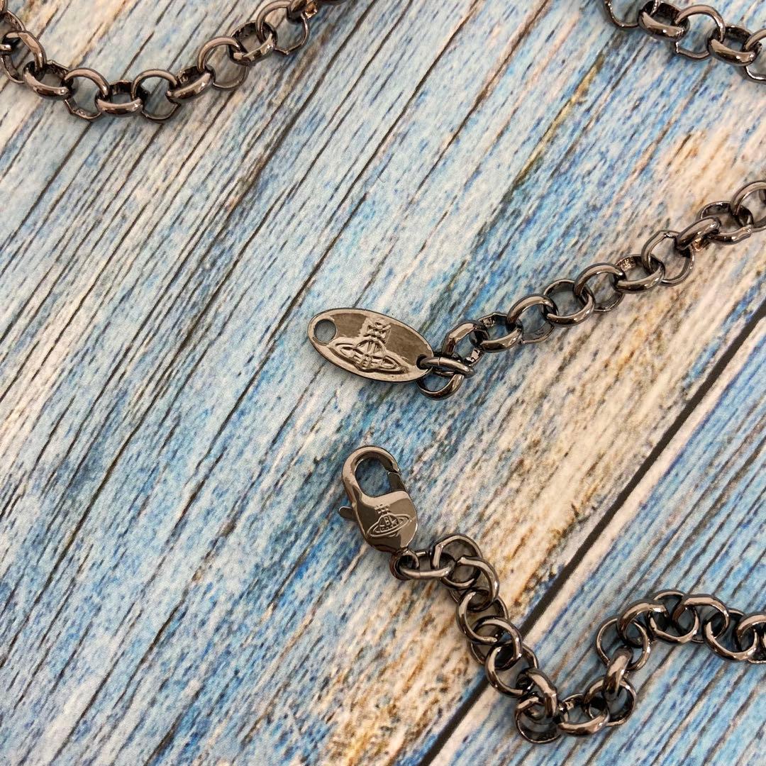 Vivienne Westwood｜ミディアムオーブネックレス　ガンメタ×濃紫