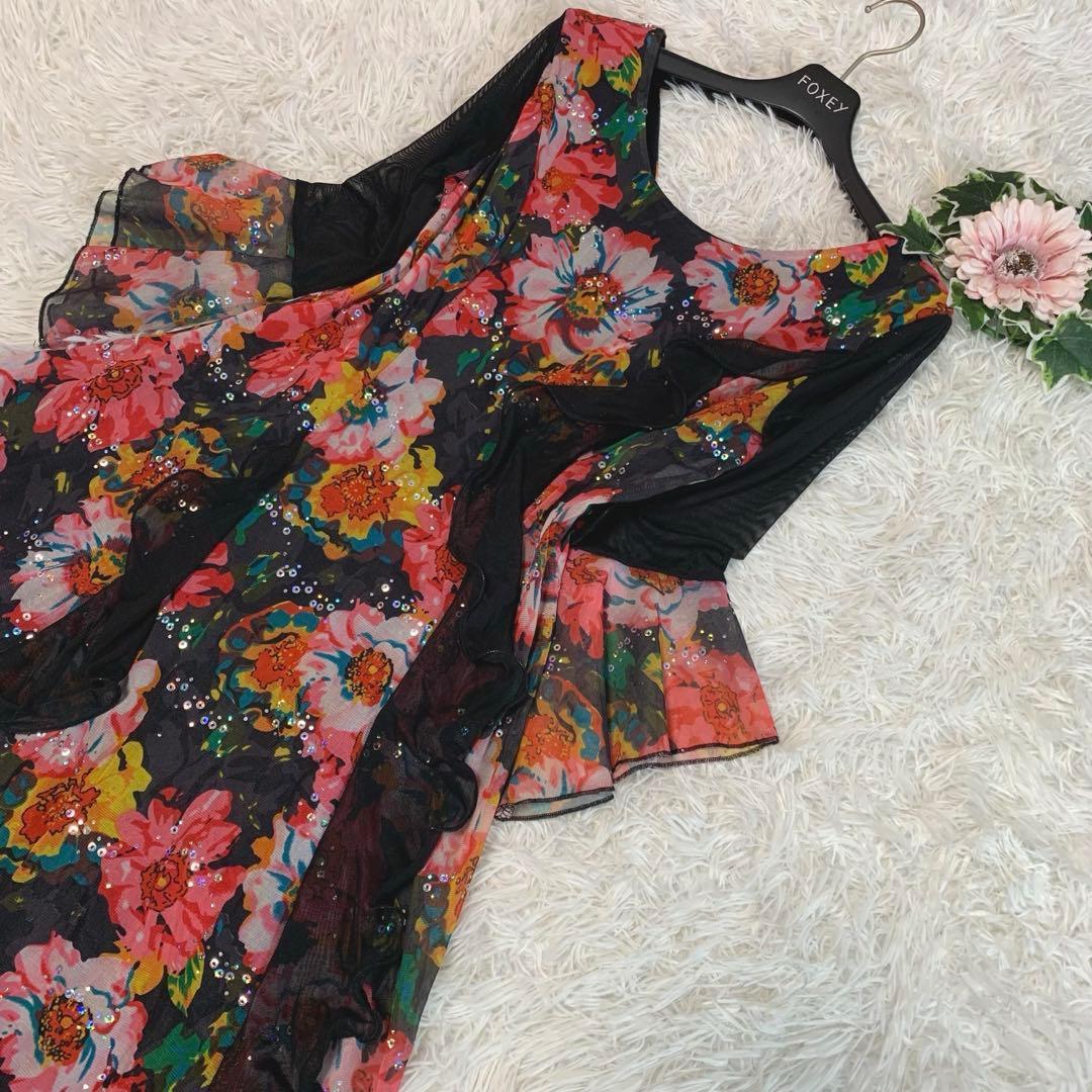 専用♡美品◆ICHIOKU 社交ダンスドレス ワンピース 花柄 スパンコール