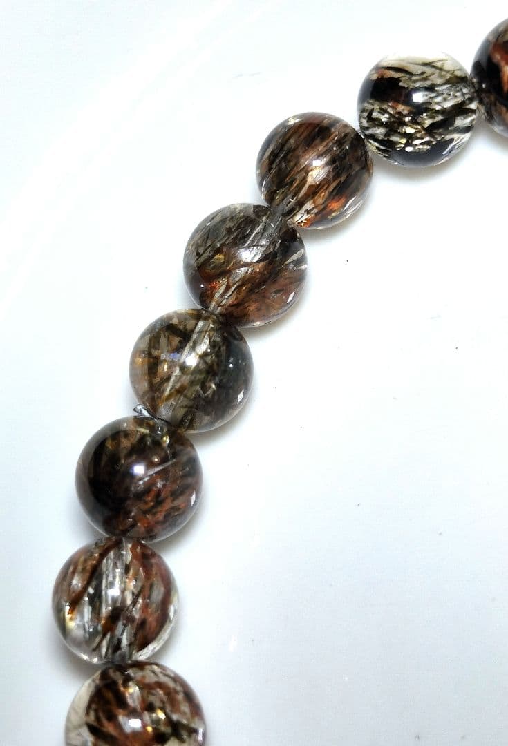 【最強パワーストーン】スーパーセブン(ブラックゴールド)7.6mm【 一点物 】