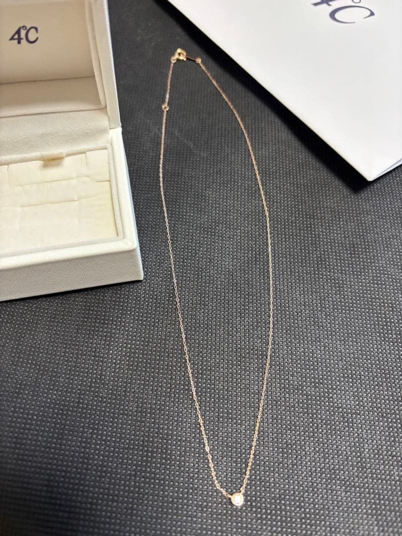 4°C K18ピンクゴールド ネックレス