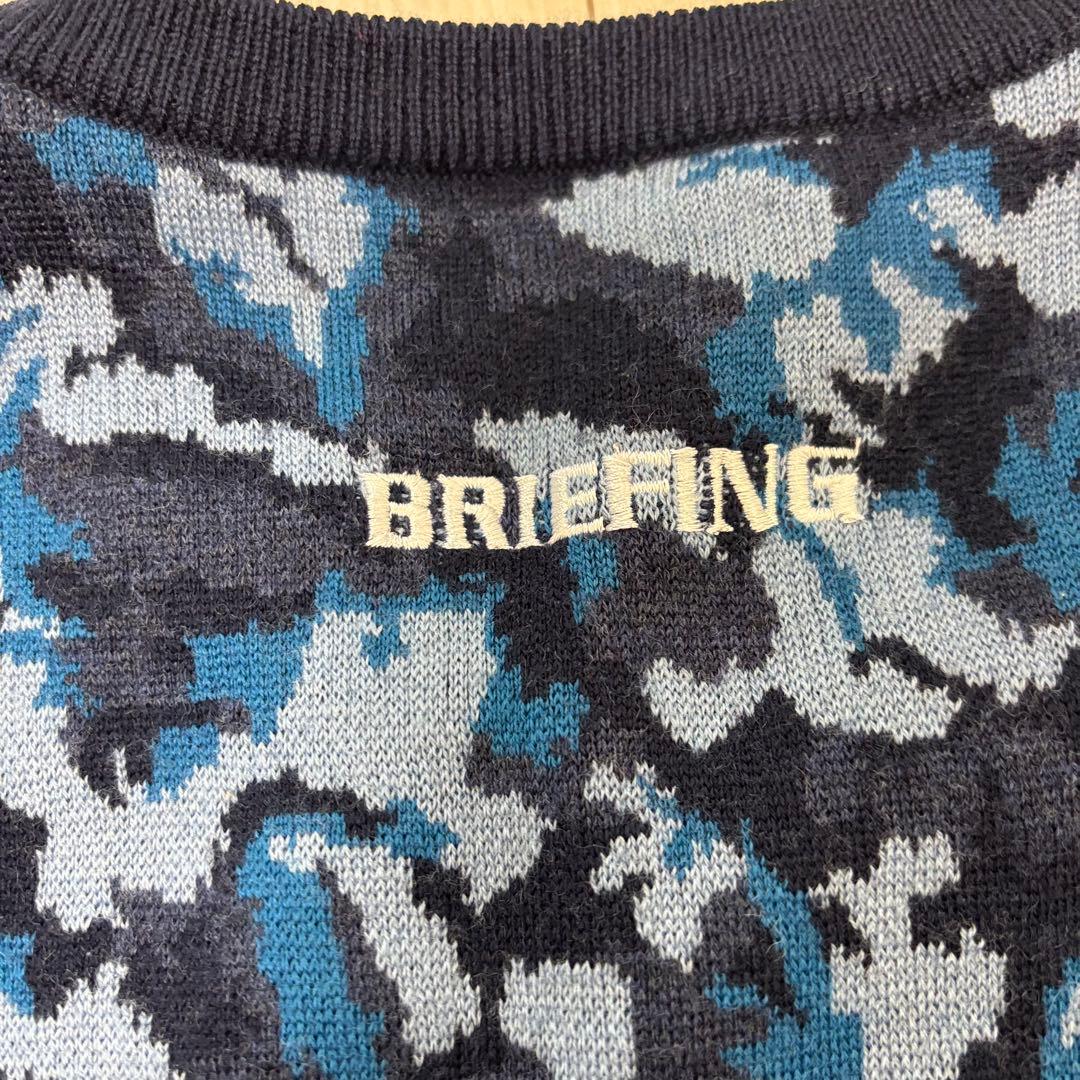 BRIEFING ブルーカモフラ柄ニット/セーター / M