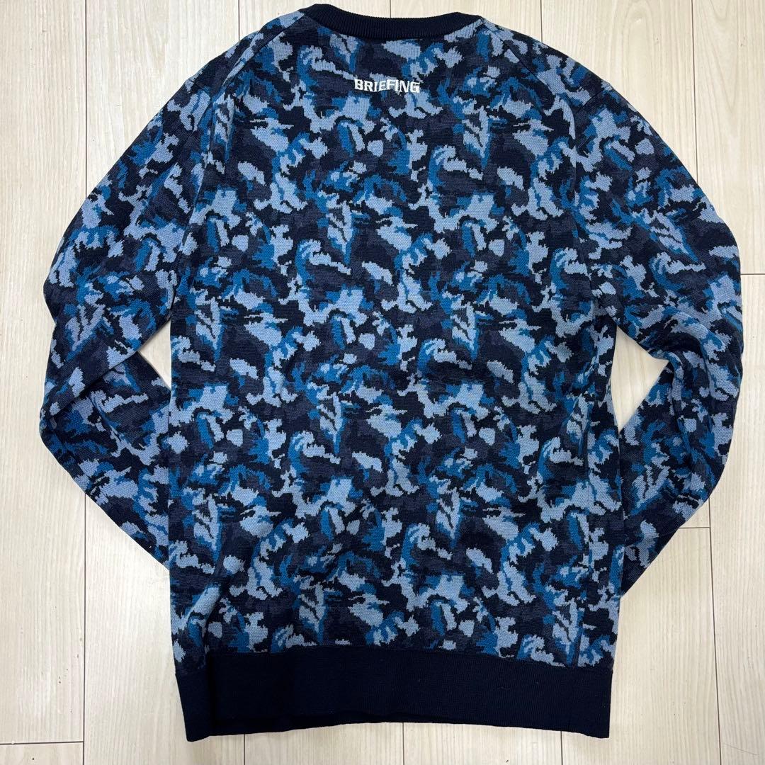 BRIEFING ブルーカモフラ柄ニット/セーター / M