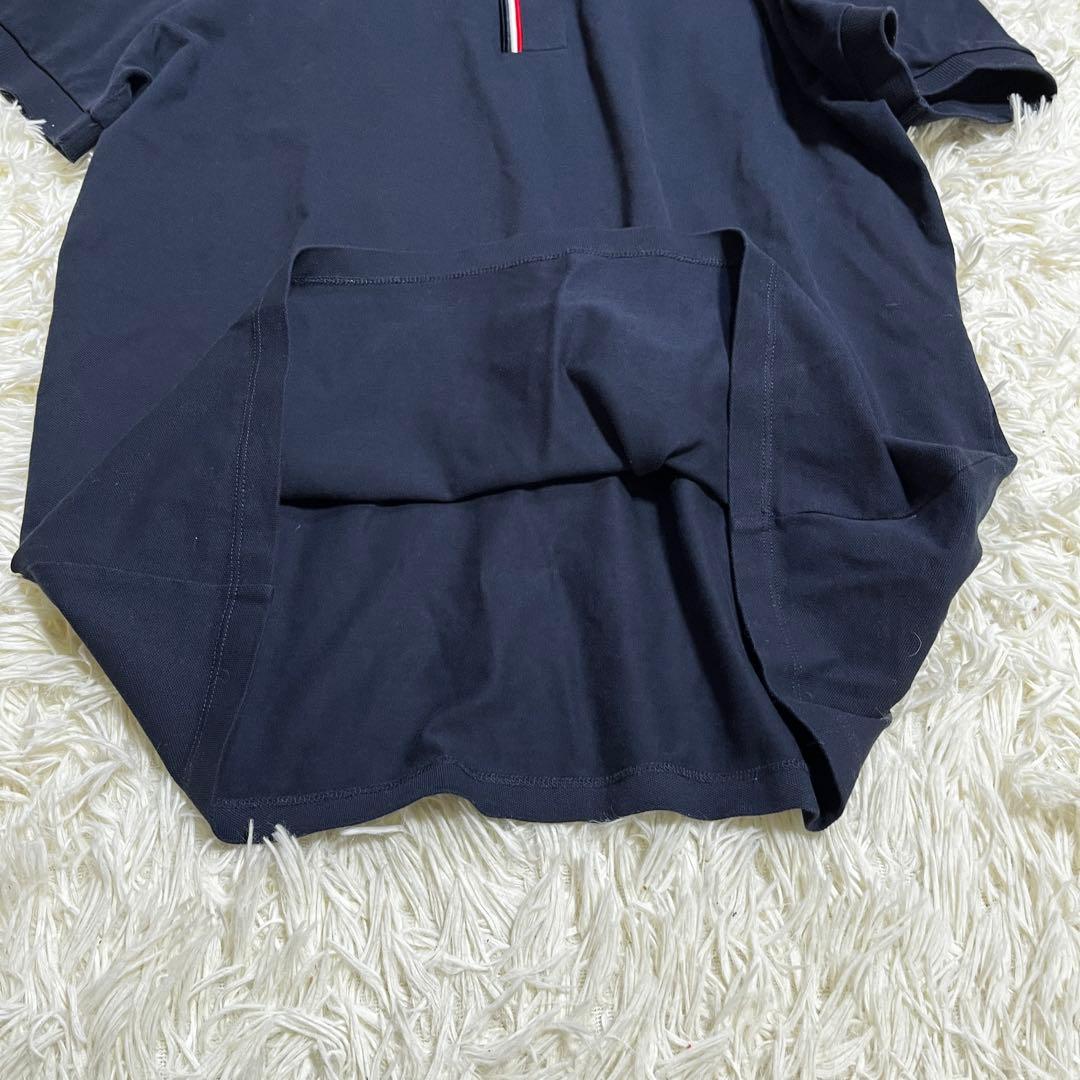 MONCLER ネイビー ポロシャツ　刺繍ロゴワッペン　シルバーボタン