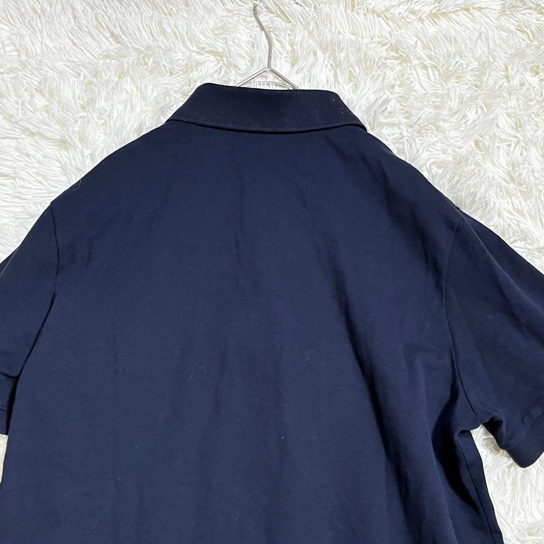 MONCLER ネイビー ポロシャツ　刺繍ロゴワッペン　シルバーボタン