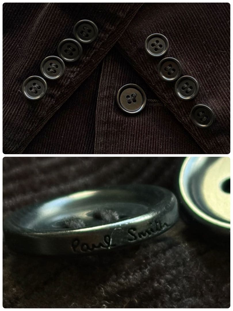 極美品✨ポールスミス スーツ コーデュロイ 裏地マルチストライプ ブラック XL