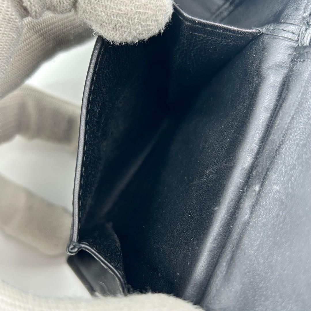 ボッテガヴェネタ 折り財布 二つ折り イントレ 編み込み レザー ブラック